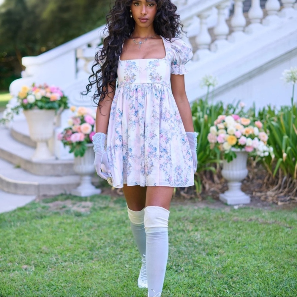 Selkie The Heiress Puff-Sleeve Mini Dress